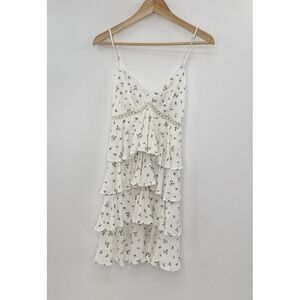 Forever 21 Tiered Floral Print Strappy Sleeve Mini Dress‎ Size Sm Boho Prairie